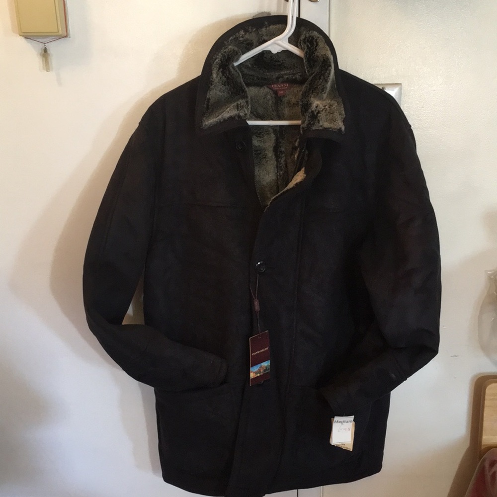 NWT Cianni Faux Black Sherling Coat
